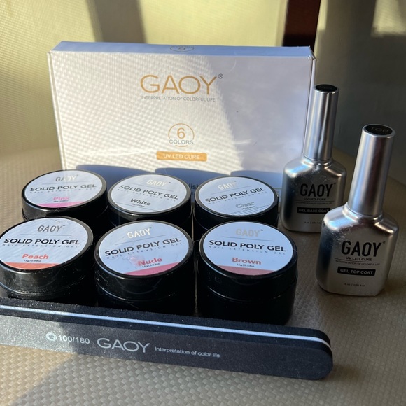 GEL Nail Kit Bundle Soak Off UV Builder Gel Polish Coat Matte Lamp sally Hansen - Picture 2 of 16